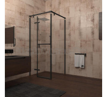 Душевой уголок Veconi Rovigo RV-20, RV20-90K-01-19C1, 90 x 90 x 195 см, профиль черный, стекло прозрачное