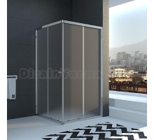 Душевой уголок Veconi Rovigo RV-22 Fabric, RV22-100K-03-19C2, 100 x 100 x 185 см, профиль хром, стекла рифлёные