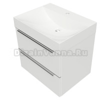 Тумба с раковиной Omnires Dreamset DREAMSET6130BP 60 см подвесная, белый глянцевый