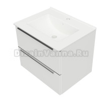 Тумба с раковиной Omnires Dreamset DREAMSET6131BP 60 см подвесная, белый глянцевый