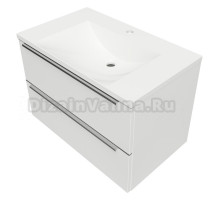 Тумба с раковиной Omnires Dreamset DREAMSET7630BP 76 см подвесная, белый глянцевый