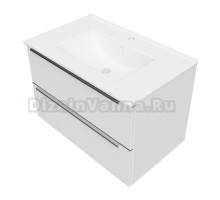 Тумба с раковиной Omnires Dreamset DREAMSET7631BP 76 см подвесная, белый глянцевый