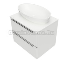 Тумба с раковиной Omnires Dreamset DREAMSET6020BP 60 см подвесная, со столешницей, белый глянцевый