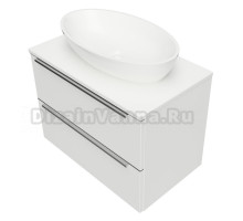 Тумба с раковиной Omnires Dreamset DREAMSET7020BP 70 см подвесная, со столешницей, белый глянцевый