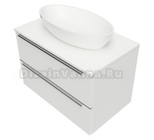 Тумба с раковиной Omnires Dreamset DREAMSET7620BP 76 см подвесная, со столешницей, белый глянцевый