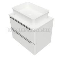 Тумба с раковиной Omnires Dreamset DREAMSET6021BP 60 см подвесная, со столешницей, белый глянцевый