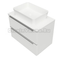 Тумба с раковиной Omnires Dreamset DREAMSET7021BP 70 см подвесная, со столешницей, белый глянцевый