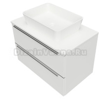 Тумба с раковиной Omnires Dreamset DREAMSET7621BP 76 см подвесная, со столешницей, белый глянцевый