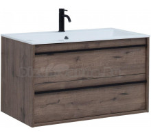 Тумба с раковиной Aquanet Lino 90 дуб веллингтон