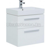 Тумба с раковиной Aquanet Nova 60 2 ящика, белый глянец