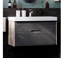 Тумба с раковиной AQUATON Оливия 90, грей/дуб ойстер