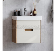 Тумба с раковиной AQUATON Оливия 55, бежевый/дуб велл