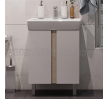 Тумба с раковиной AQUATON Кантри 60, белый/дуб верона