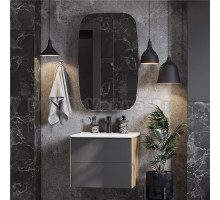 Тумба с раковиной AQUATON Сохо 60 дуб веллингтон, графит софт