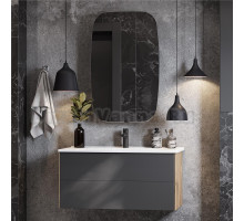 Тумба с раковиной AQUATON Сохо 100 дуб веллингтон, графит софт