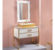 Мебель для ванной Armadi Art Monaco 100 со столешницей белая, золото