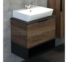 Тумба с раковиной Comforty Штутгарт 60, подвесная, дуб тёмно-коричневый