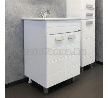 Тумба с раковиной Comforty Модена М 60, напольная, белая матовая