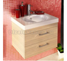 Тумба с раковиной Comforty Ницца 60, подвесная, сосна лоредо