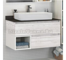 Тумба с раковиной Comforty Прага 90, подвесная, дуб белый