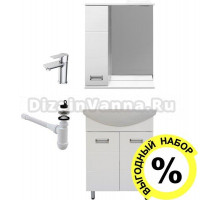 Мебель для ванной DIWO Дмитров 60 + сифон для раковины AlcaPlast + смеситель STWORKI by Damixa