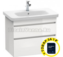 Тумба с раковиной Duravit DuraStyle 80, подвесная, белая глянцевая + сертификат Duravit на установку сантехники