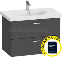 Тумба с раковиной Duravit XBase 80 графит + сертификат Duravit на установку сантехники