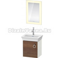 Мебель для ванной Duravit White Tulip 45 с ручкой, американский орех, белый шелковисто-матовый
