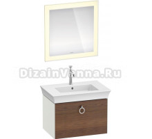 Мебель для ванной Duravit White Tulip 75 с ручкой, американский орех, белый шелковисто-матовый