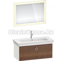 Мебель для ванной Duravit White Tulip 105 с ручкой, американский орех, белый шелковисто-матовый