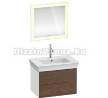Мебель для ванной Duravit White Tulip 75 2 ящика, американский орех, белый шелковисто-матовый