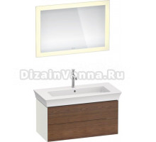 Мебель для ванной Duravit White Tulip 105 2 ящика, американский орех, белый шелковисто-матовый