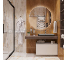 Мебель для ванной с раковиной Duravit Happy D.2 Plus 60: столешница 120, дуб карпентер, без отверстий + тумба 80