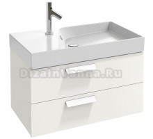 Тумба с раковиной Jacob Delafon Rythmik 80х37 2 ящика белый блестящий лак