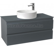Тумба с раковиной Jacob Delafon Madeleine 100 серая матовая с подсветкой