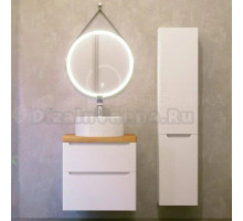 Мебель для ванной Jorno Wood 60, белая, светлая столешница