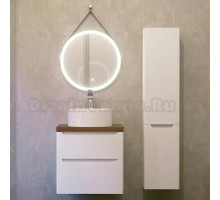 Мебель для ванной Jorno Wood 60, белая, темная столешница