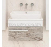 Тумба с раковиной Runo Вудлайн 65, скандинавский дуб, раковина Caspia 60 Square