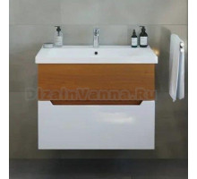 Тумба с раковиной Sanstar Valencia 80, подвесная, орех ноче эко, белый