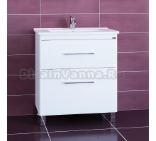 Тумба с раковиной СанТа Вегас 75 напольная, 2 ящика