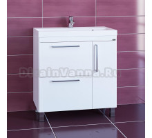 Тумба с раковиной СанТа Вегас 80 напольная, 2 ящика и 1 дверка