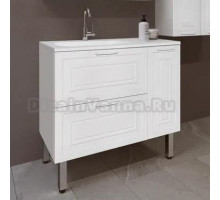 Тумба с раковиной Style Line Альба 90 Люкс L, с бельевой корзиной