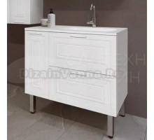 Тумба с раковиной Style Line Альба 90 Люкс R, с бельевой корзиной