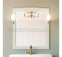 Зеркало ValenHouse Эллина 80 слоновая кость со светильниками, держатели для плафона на выбор