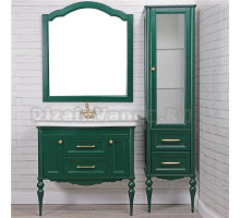 Мебель для ванной ValenHouse Эстетика 100, зеленая, подвесная, ручки золото