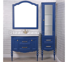 Мебель для ванной ValenHouse Эстетика 100, синяя, подвесная, ручки золото
