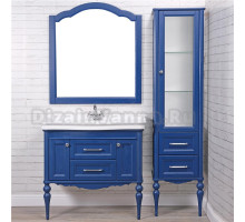 Мебель для ванной ValenHouse Эстетика 100, синяя, подвесная, ручки хром
