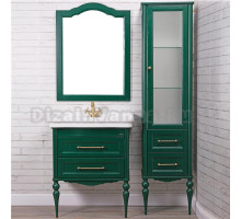 Мебель для ванной ValenHouse Эстетика 80, зеленая, подвесная, ручки бронза