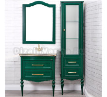 Мебель для ванной ValenHouse Эстетика 80, зеленая, подвесная, ручки золото