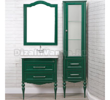 Мебель для ванной ValenHouse Эстетика 80, зеленая, подвесная, ручки хром